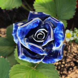 Home Fleur Rose Bleue Céramique