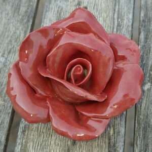 Fleur Rose Rouge Céramique